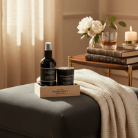 Pecksniff's Leather & Oakmoss Room Spray and Candle Set - liquidation.store