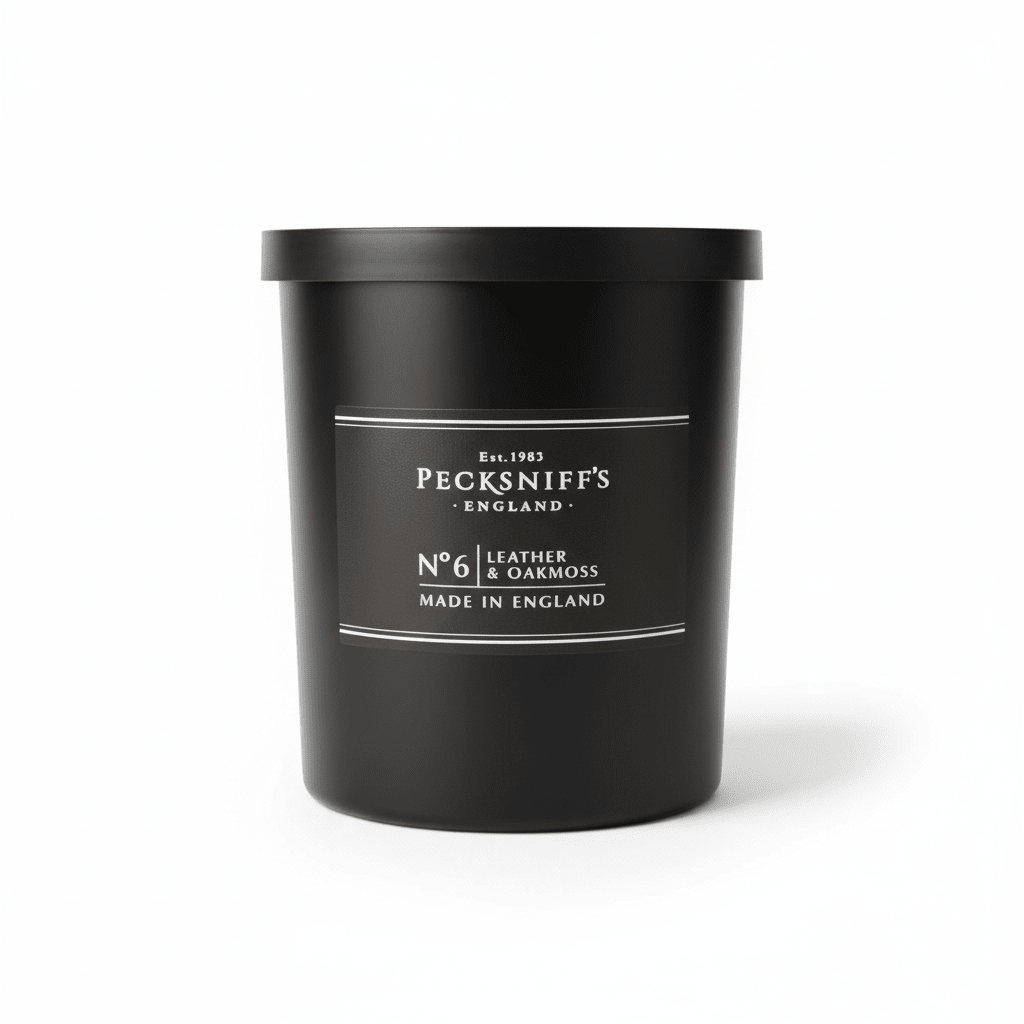Pecksniff's Leather & Oakmoss Scented Candle No.6 184g - liquidation.store