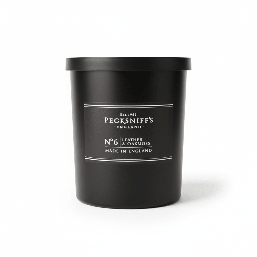 Pecksniff's Leather & Oakmoss Scented Candle No.6 184g - liquidation.store