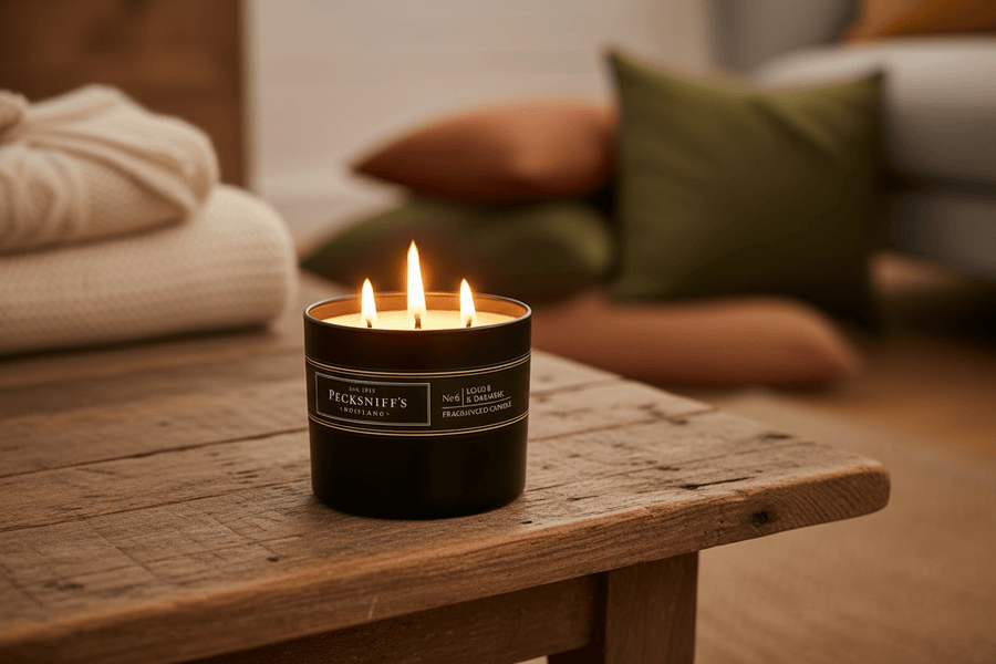 Pecksniffs Mandle Leather & Oakmoss Candle (3 Wick) 283g - liquidation.store