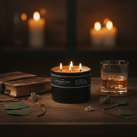 Pecksniffs Mandle Leather & Oakmoss Candle (3 Wick) 283g - liquidation.store