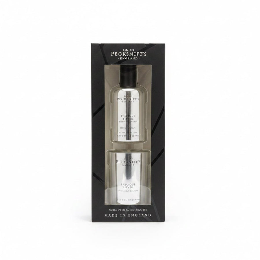 Pecksniff's Precious Silver Room Spray & Candle Gift Set - liquidation.store