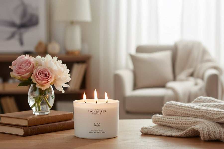 Pecksniff's Rose & Peony Scented Candle 283g - liquidation.store