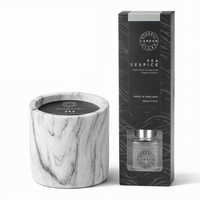 Pecksniff’s Sea Spice Home Fragrance Duo – Marble Candle & Diffuser - liquidation.store