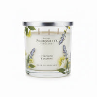 Pecksniff's Soy Wax Scented Candle Hyacinth & Jasmine 3 wick 550g - liquidation.store