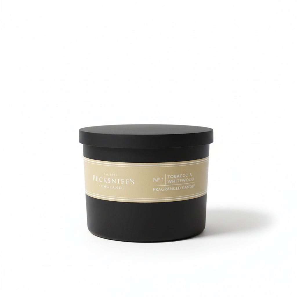 Pecksniff's Tobacco & Whitewood Fragranced Candle - 283g - liquidation.store
