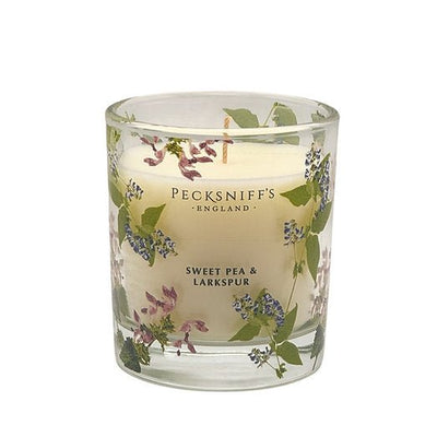 Pecksniffs Vintage Posies Sweet Pea & Larkspur Candle - 1 Wick (150g) - liquidation.store