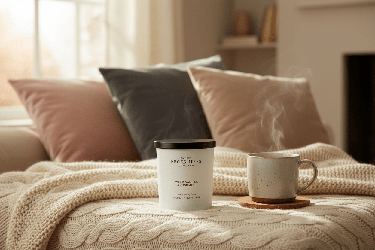 Pecksniffs Warm Vanilla & Cashmere Candle - 198g - liquidation.store