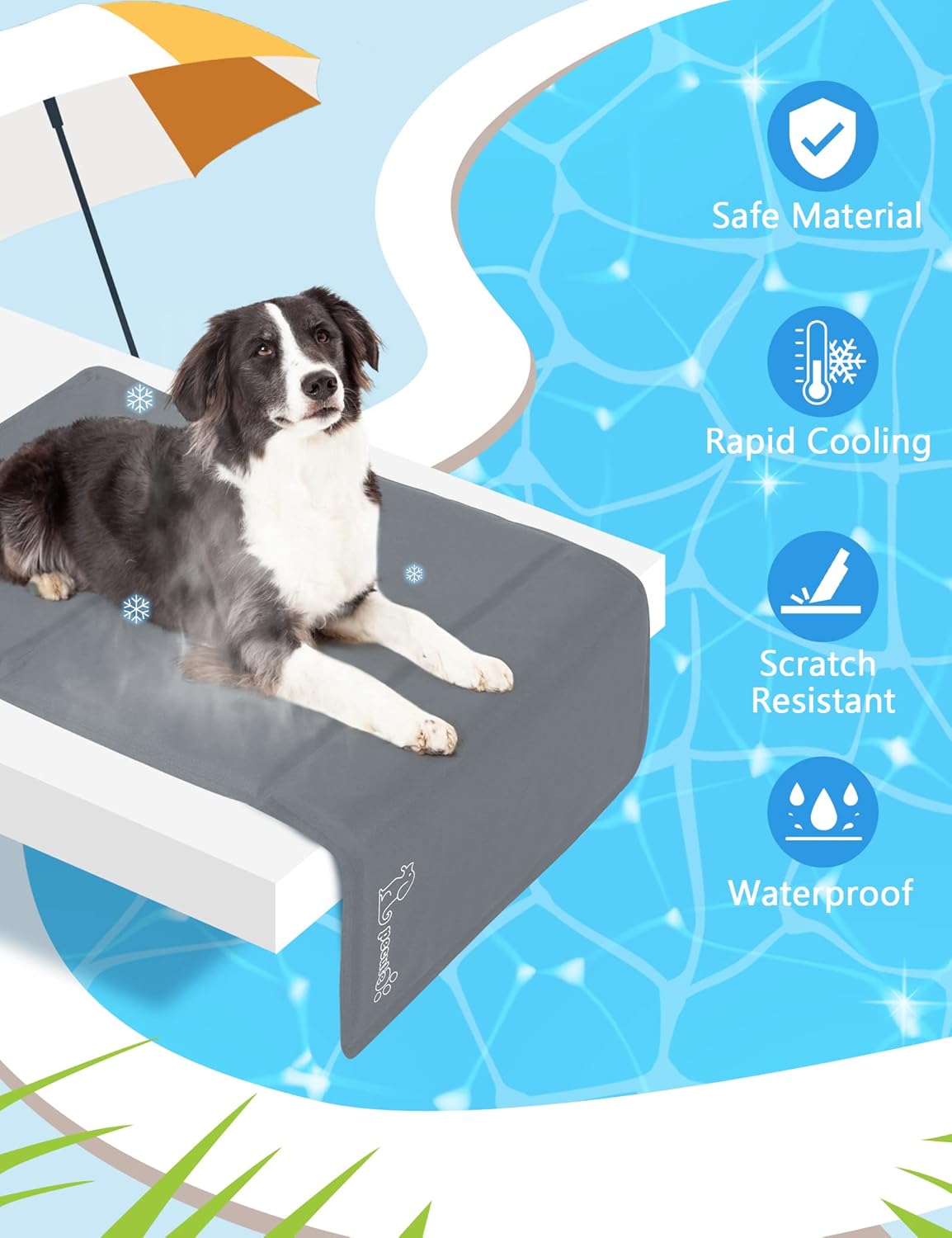 pecute Dog Cooling Mat - Grey (XXL) - liquidation.store