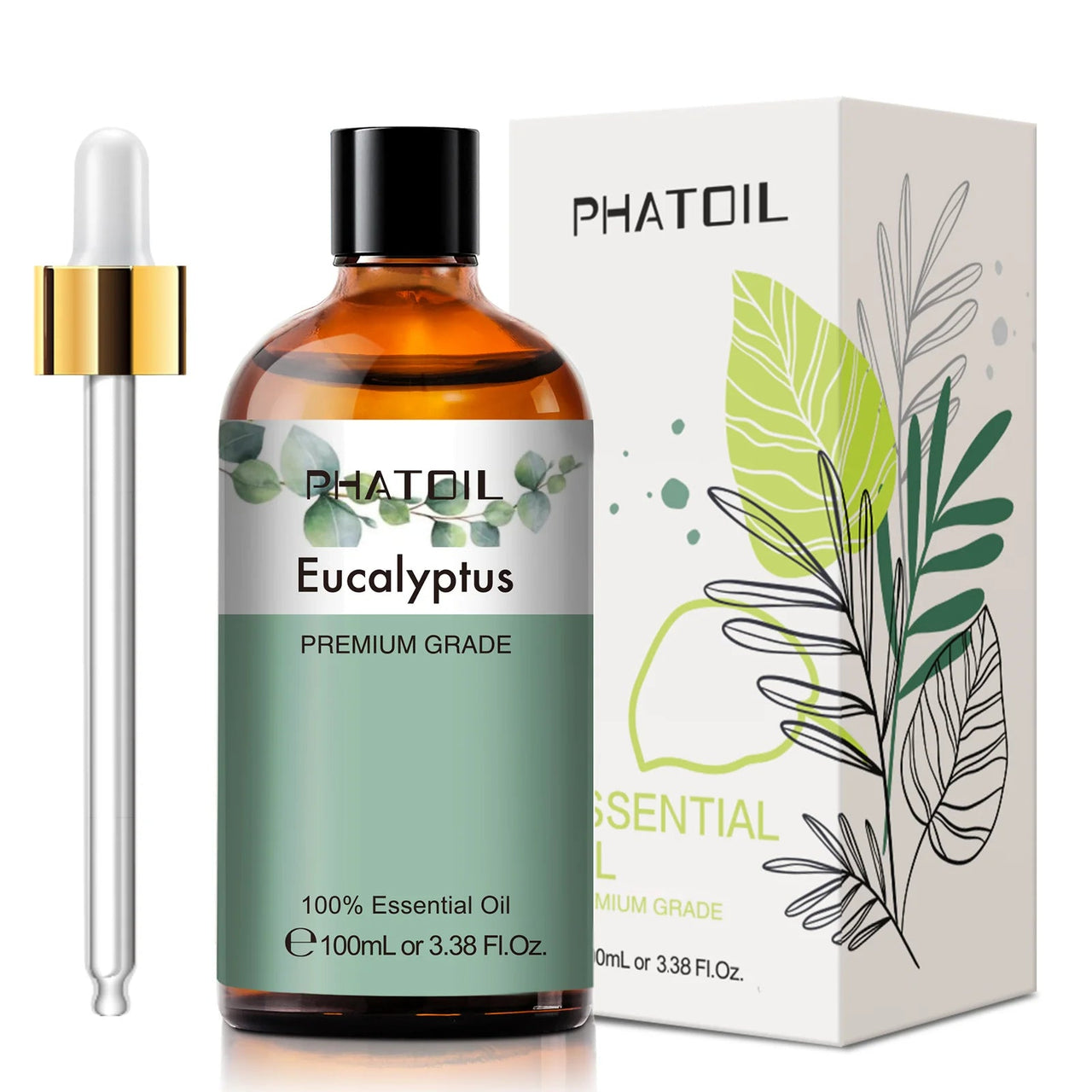 PHATOIL Eucalyptus Essential Oil For Aromatherapy & Diffuser - 100ml - liquidation.store