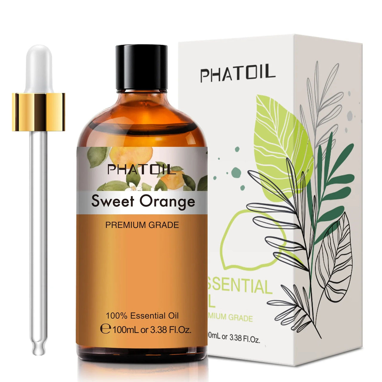 PHATOIL Sweet Orange Essential Oil for Aromatherapy & Diffuser - 100ml - liquidation.store
