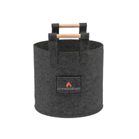 Thumbnail for Pinewoodfuels Natural Felt Storage Baskets with Ash Wood Handles - Charcoal Grey (Set of 3) - liquidation.store