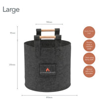 Thumbnail for Pinewoodfuels Natural Felt Storage Baskets with Ash Wood Handles - Charcoal Grey (Set of 3) - liquidation.store