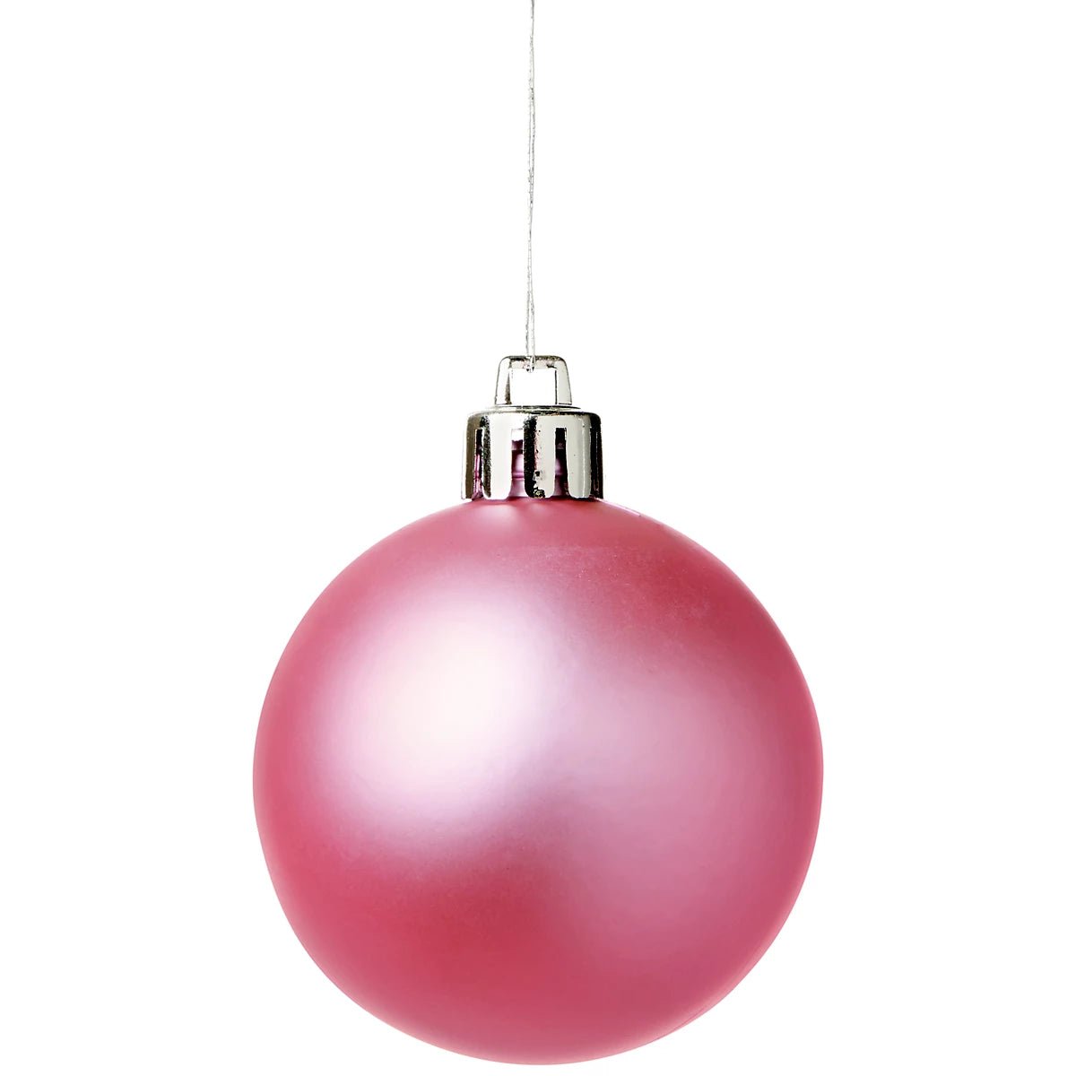 Pink Plastic Round Christmas Baubles - Set of 8 - liquidation.store