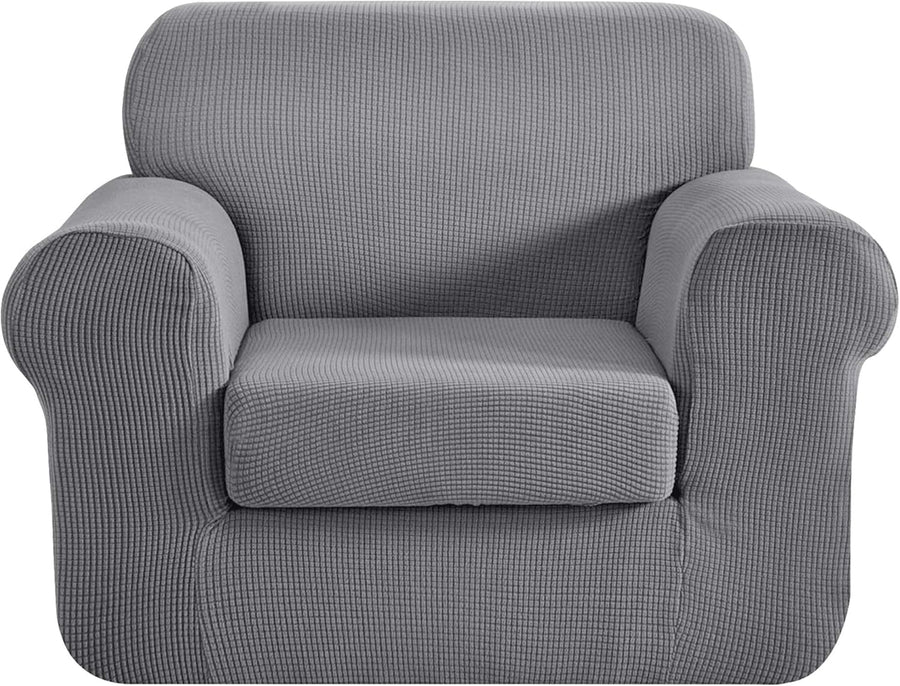 Plain Elastic Sofa Cover Chair - Bright Grey - liquidation.store