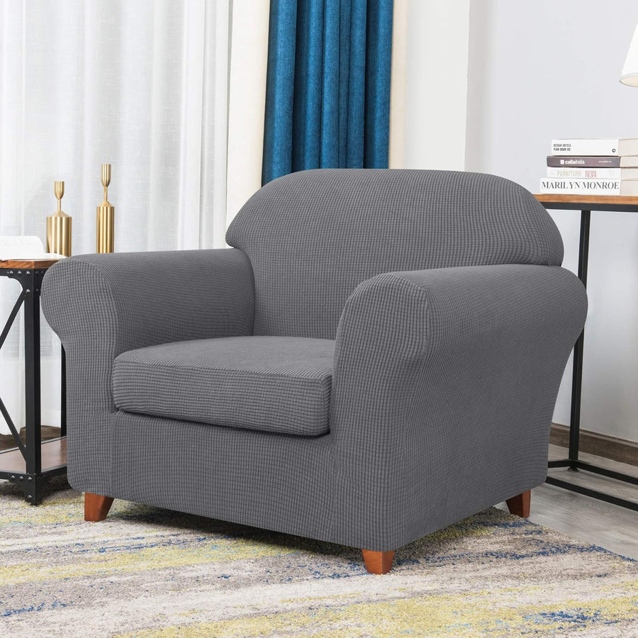 Plain Elastic Sofa Cover Chair - Bright Grey - liquidation.store