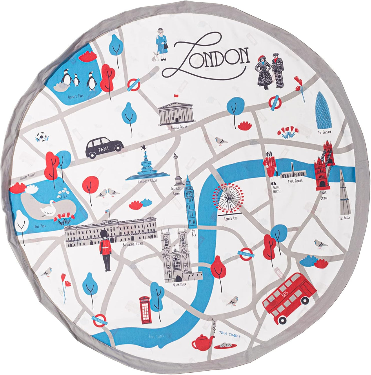 Play & Go 2 in 1 Storage Play Mat Bag - London Map - 140cm - liquidation.store