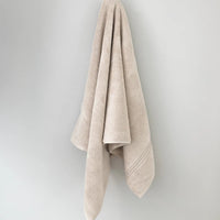 Plush Cotton Bath Towel Oatmeal x3 - liquidation.store