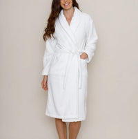Lunar Oceans Plush Cotton Bath Robe - White (Large)