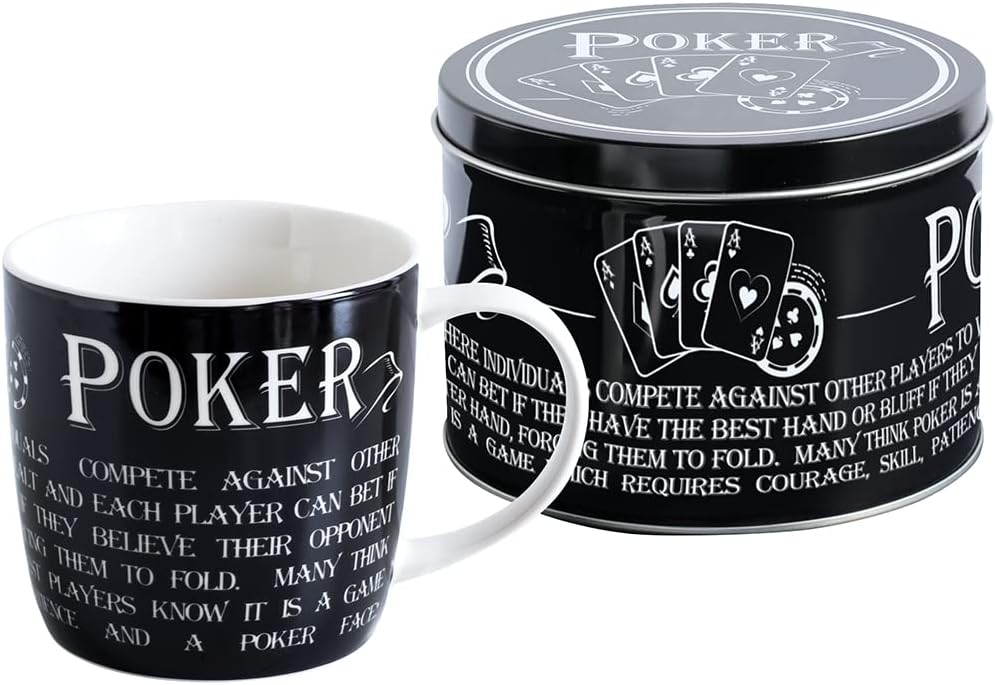 Poker Mug & Tin - Black (2 Piece Set) - liquidation.store