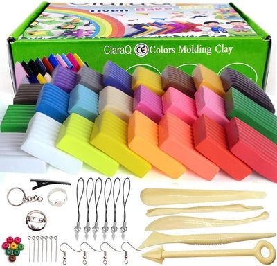 Polymer Clay Set 24 Colours Nontoxic Oven Bake Clay with Plastic Tools and Accessories - liquidation.store