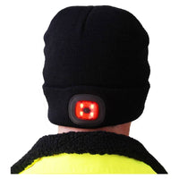 Thumbnail for Portwest Rechargeable Twin LED Beanie - Black (One Size) - liquidation.store