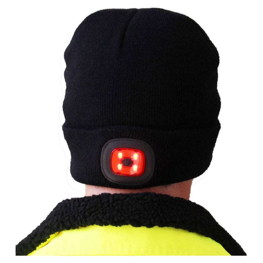 Portwest Rechargeable Twin LED Beanie - Black (One Size) - liquidation.store