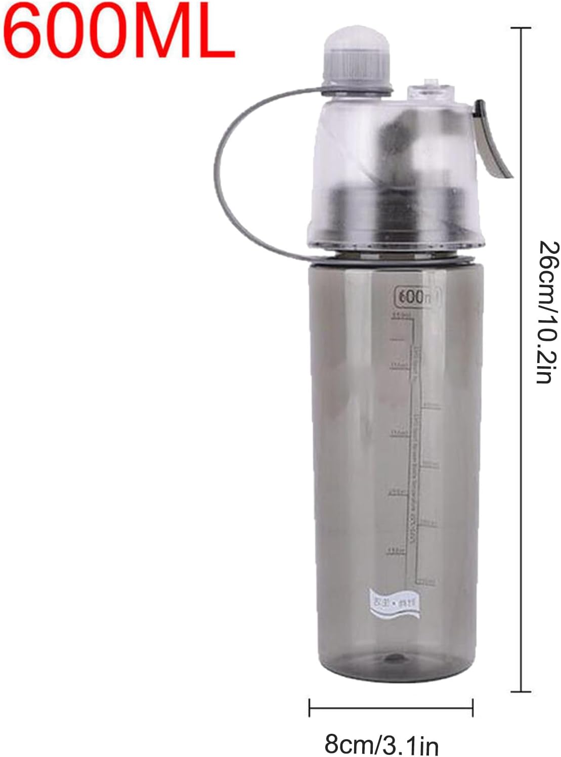 Powerfull BPA - Free 2 - in - 1 Sports Spray Water Bottle - Black - liquidation.store