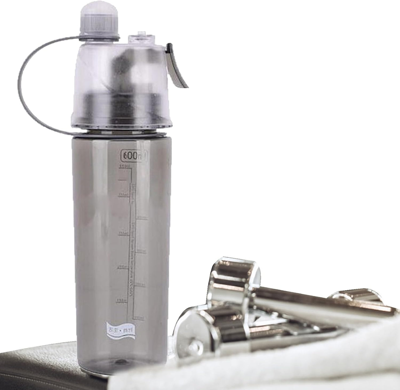 Powerfull BPA - Free 2 - in - 1 Sports Spray Water Bottle - Black - liquidation.store