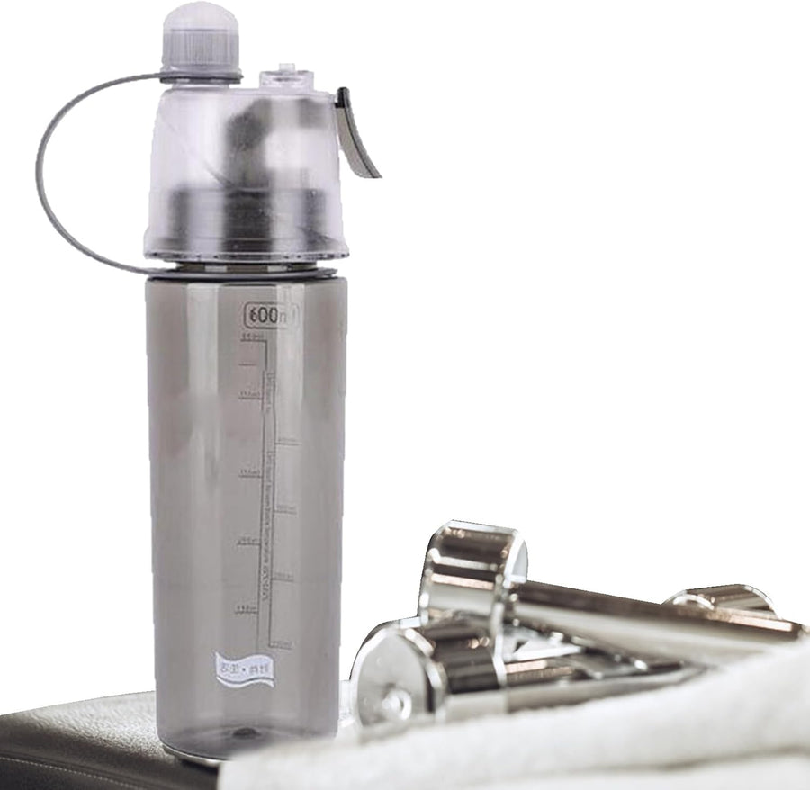 Powerfull BPA - Free 2 - in - 1 Sports Spray Water Bottle - Black - liquidation.store