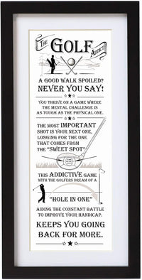 Printed Word Poster - Black Wooden Framed Wall Art Picture - Golf Addict - liquidation.store