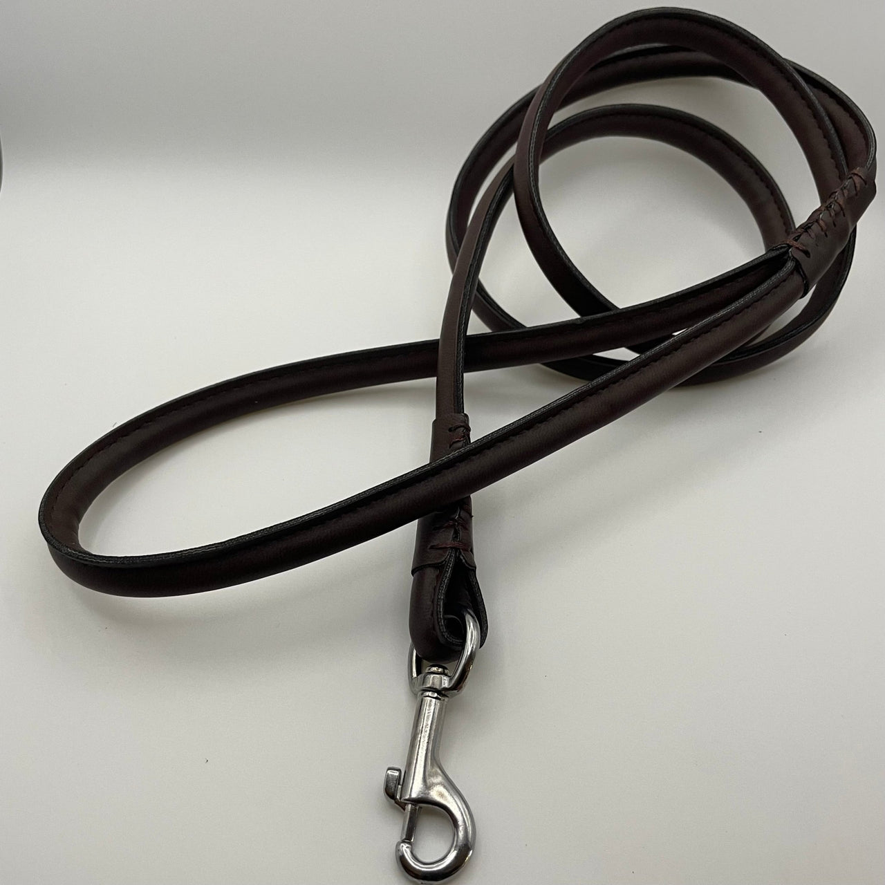 Project Blu Chestnut Apple Brown Rolled Leather Dog Leash 110cm - liquidation.store