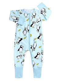 Puffins Baby Zip Sleepsuit with Hand & Feet Cuffs (Various Sizes) - liquidation.store