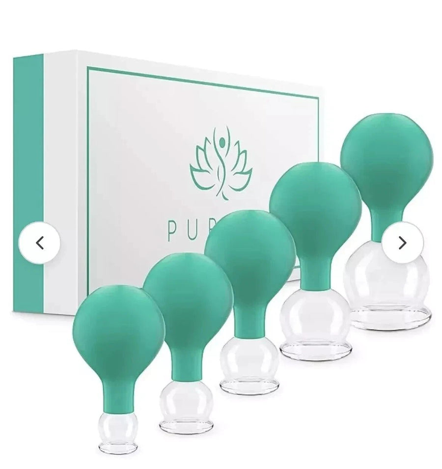 PURAVA Cupping Therapy Set with Suction Balls - Green (Set of 5) - liquidation.store