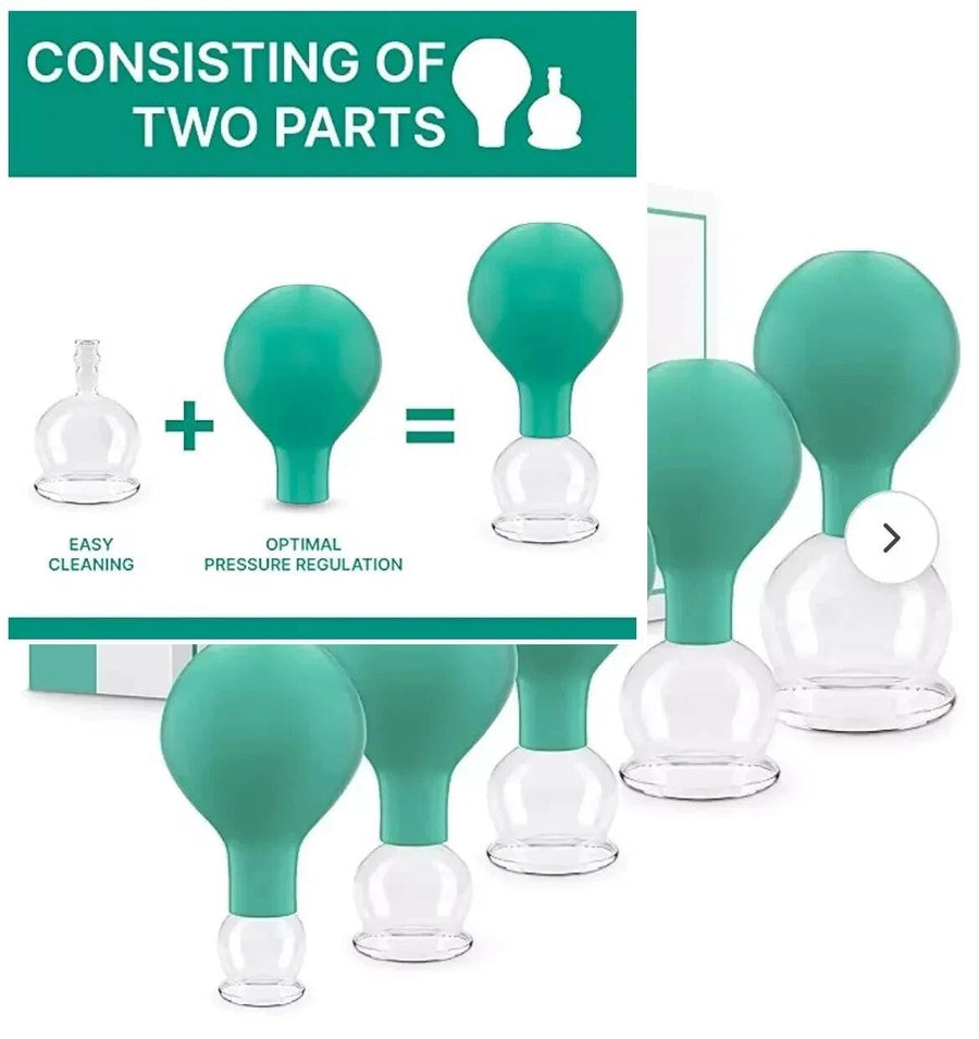 PURAVA Cupping Therapy Set with Suction Balls - Green (Set of 5) - liquidation.store