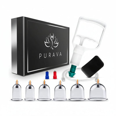 Purava Premium 12pc Cupping Therapy Set With Vacuum Pump - liquidation.store