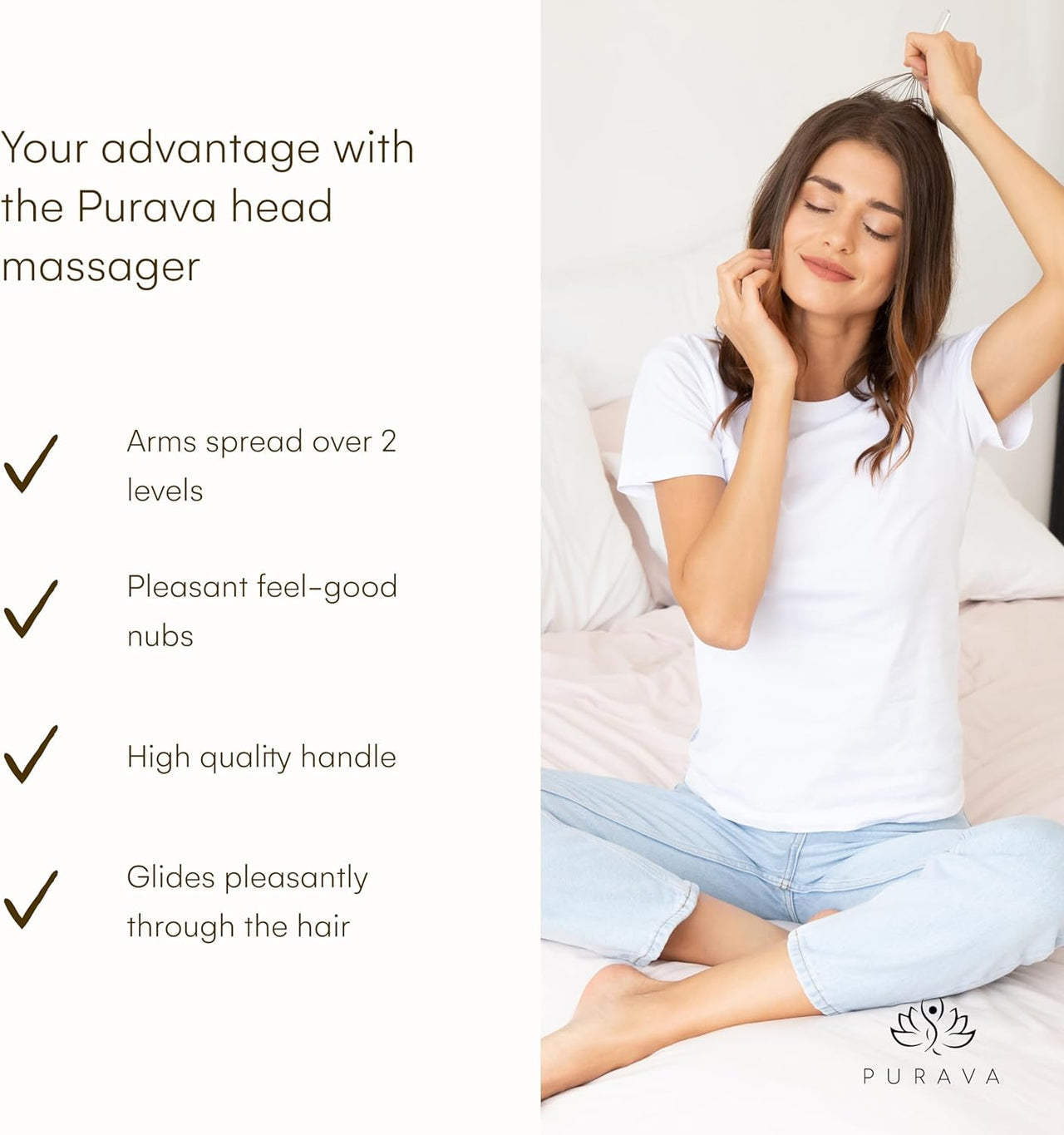 PURAVA Spider Head Massage - Gold Handle - liquidation.store