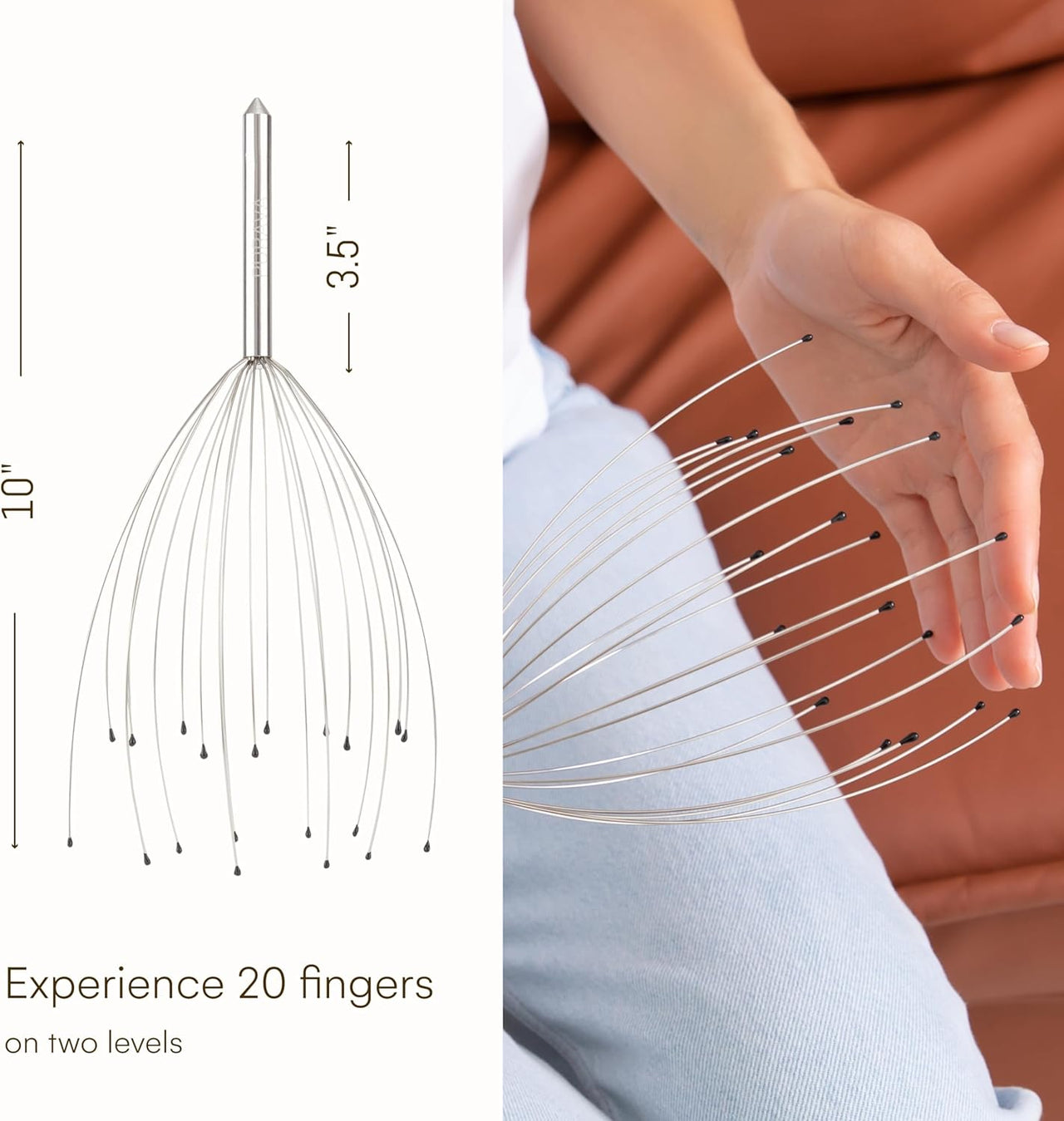 PURAVA Spider Head Massage - Gold Handle - liquidation.store