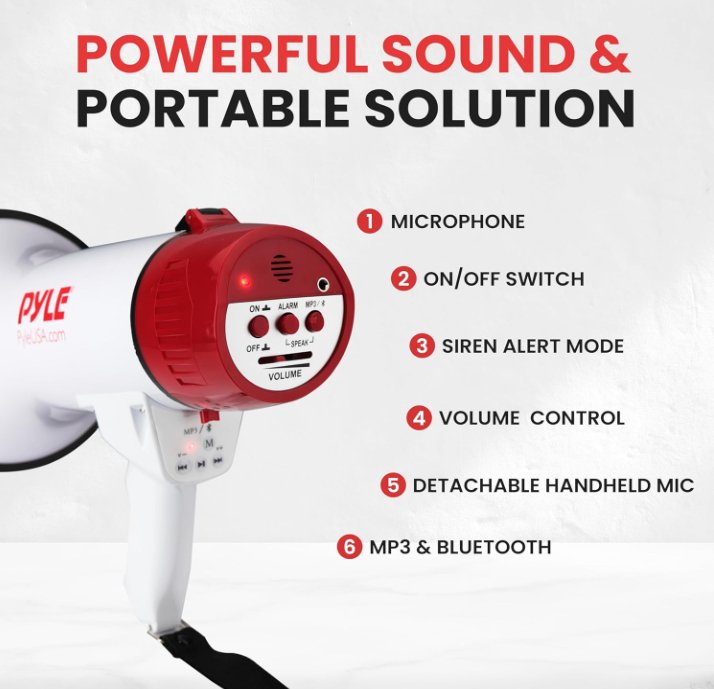 PYLE Bluetooth 40 W Outdoor Megaphone Bullhorn Speaker - PMP42BT - liquidation.store