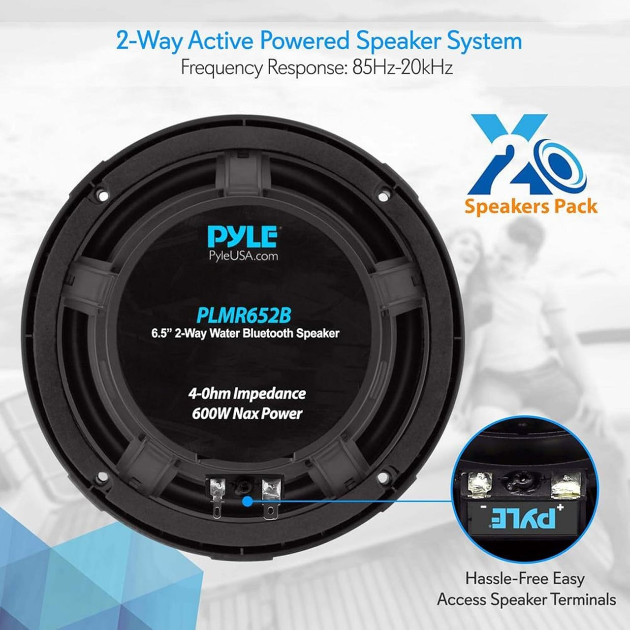 PYLE Dual 6.5 inch Waterproof Marine Speakers (Pair) - PLMR652 - liquidation.store