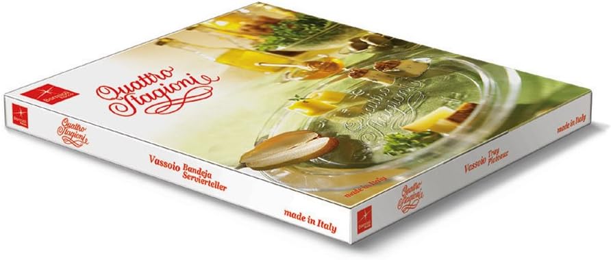 QUATTRO STAGIONI Four Seasons Glass Plate - liquidation.store