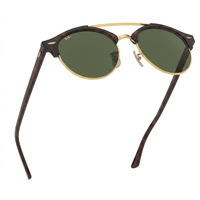 Ray - Ban Clubround Sunglasses Doublebridge RB4346 990/33 - Tortoise Frame G15 Green/grey lense - liquidation.store