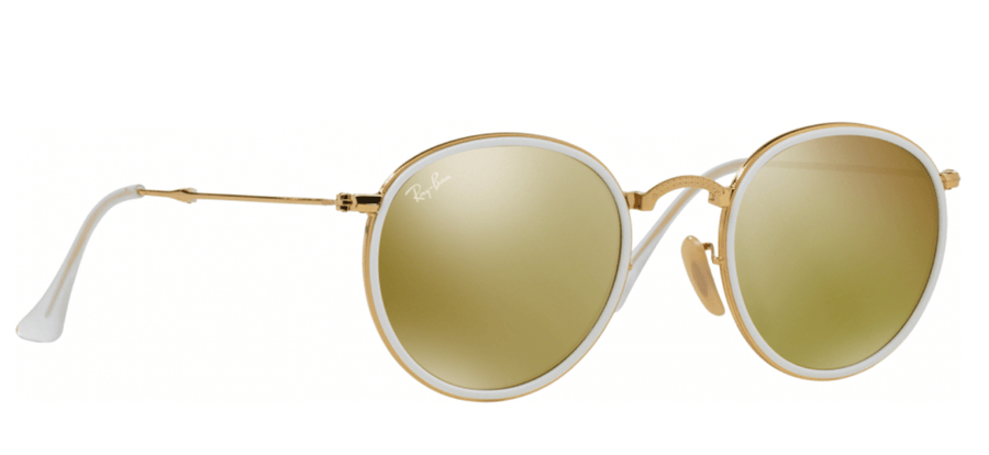 Ray Ban Foldable Round RB3517 001/93 Gold Frame Gold Lens - liquidation.store