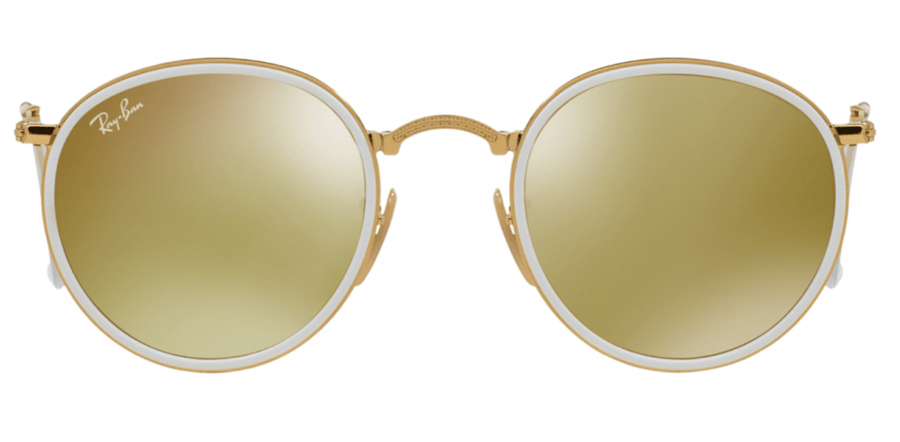 Ray Ban Foldable Round RB3517 001/93 Gold Frame Gold Lens - liquidation.store