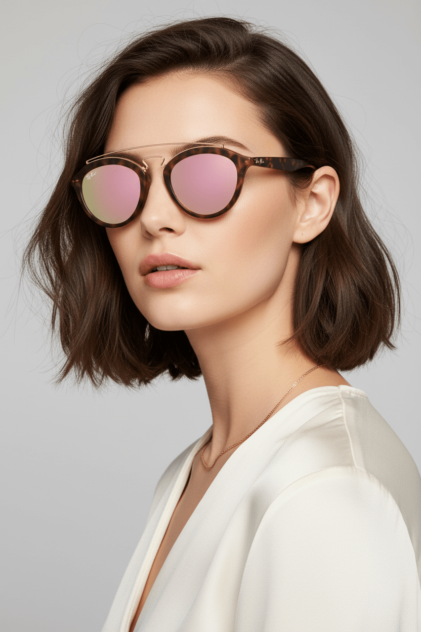 RAY - BAN RB4256F Gatsby Unisex POLARISED Sunglasses Pink Mirror On Havana 6092/2Y - liquidation.store