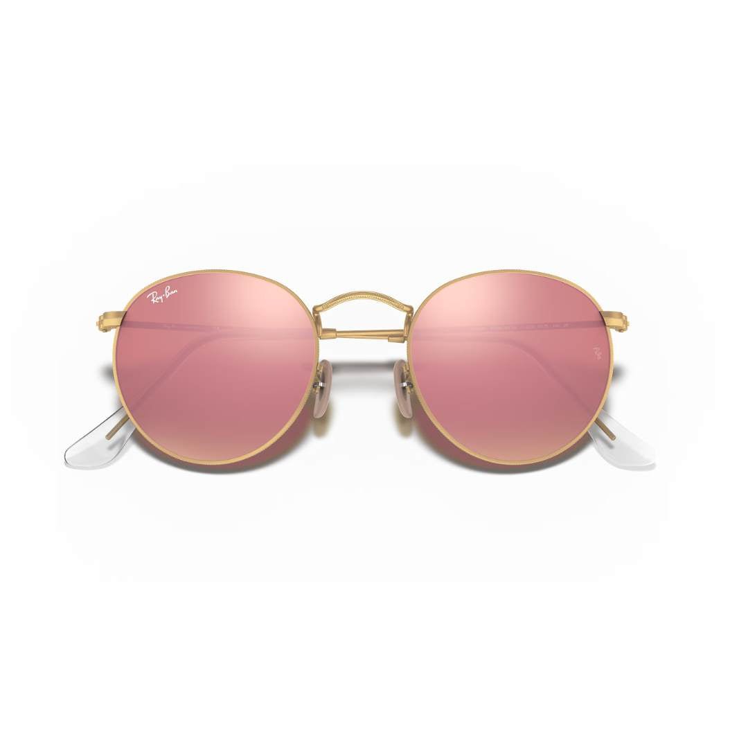 Ray - Ban Round Metal - Light Brown Mirror Pink RB3447 112/Z2 - liquidation.store