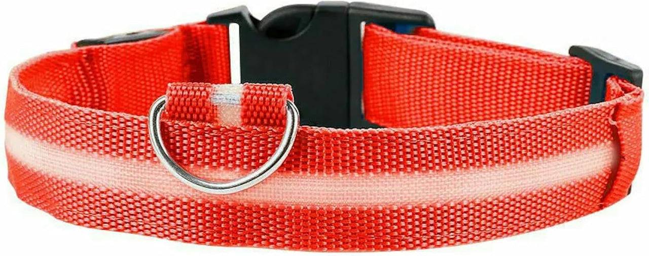 Rechargeable & Adjustable LED Dog Collar - Red (Medium 40 - 48cm) - liquidation.store