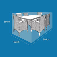 Rectangle Reversible Garden Table Cover - Black/Green - liquidation.store