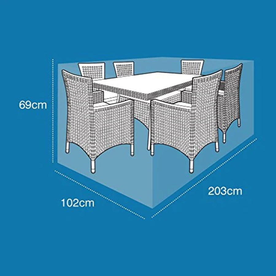 Rectangle Reversible Garden Table Cover - Black/Green - liquidation.store