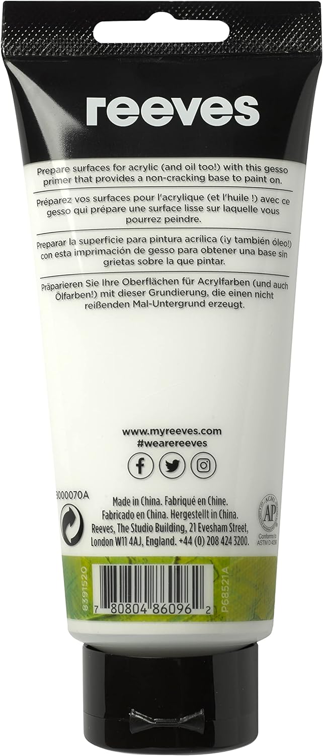 Reeves Acrylic Additives - Gesso - Medium For Acrylic & Oil Paints 200ml - liquidation.store